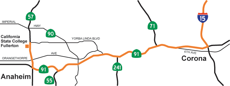 Fullerton to Corona