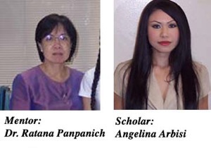 Photographs of mentor Ratana Panpanich and scholar Angelina Arbisi