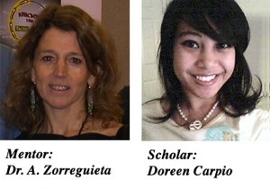 Photographs of mentor Angeles Zorreguieta and scholar Doreen Carpio