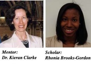 Photographs of mentor Kieran Clarke and scholar Rhonia Brooks-Gordon