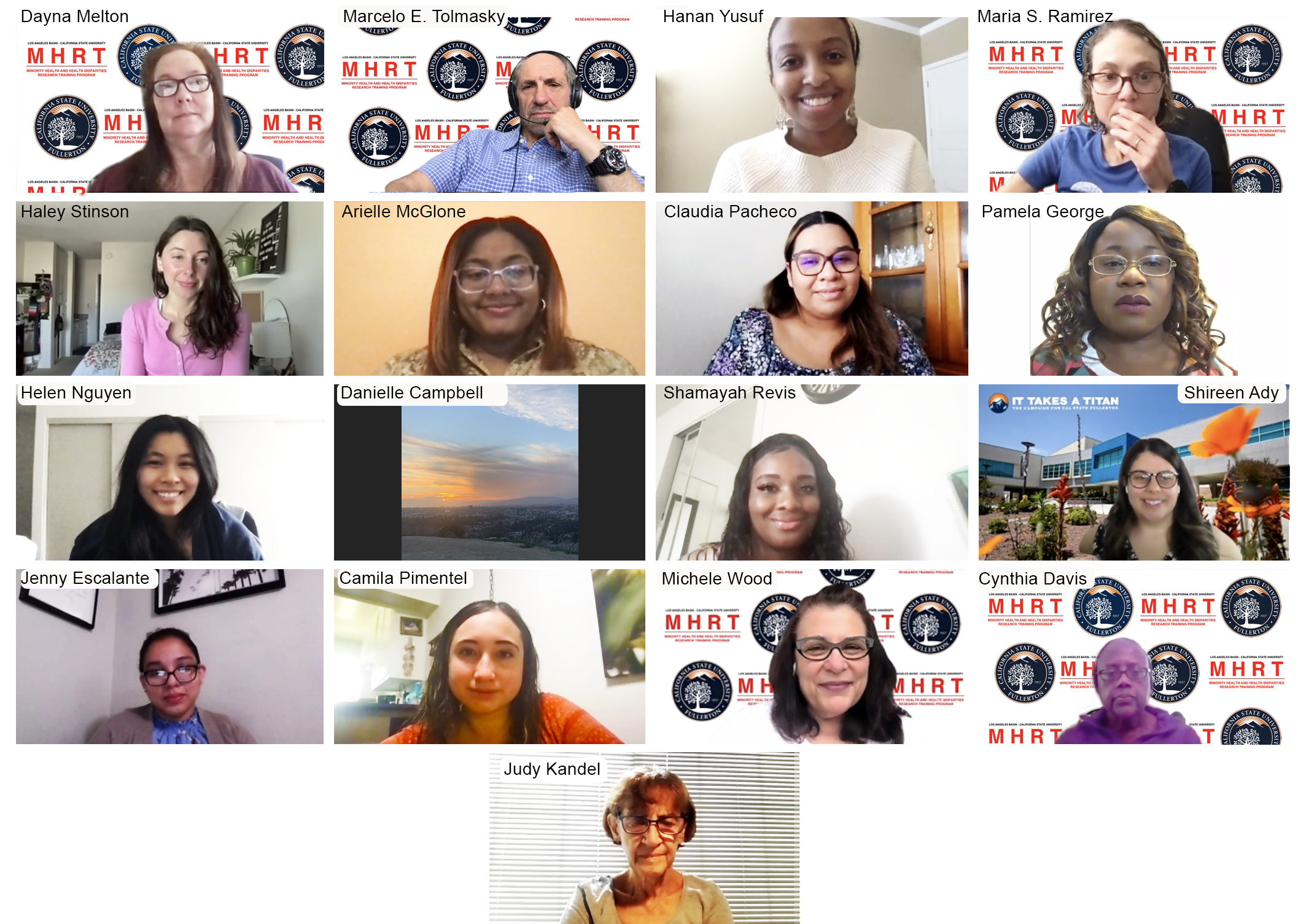 MHRT scholars and mentors 2021