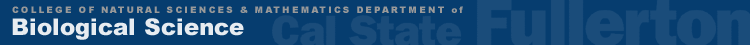 Blue Banner for Dept. Biological Sciences CSUF