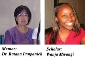Photographs of mentor Ratana Panpanich and scholar Wanja Mwangi