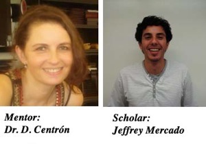 Photographs of mentor Daniela Centron and scholar Jeffrey Mercado